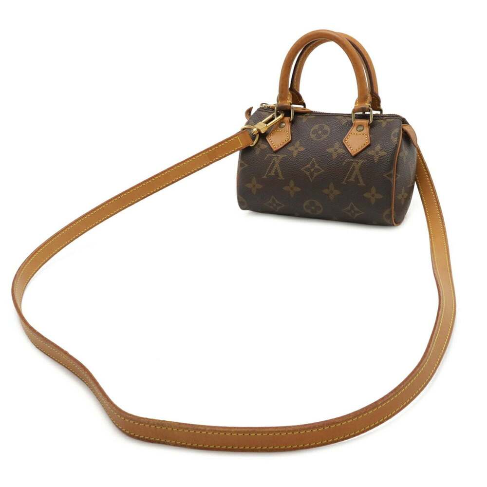LOUIS VUITTON Brown Monogram Mini Speedy Shoulder Bag - Picture 3 of 10